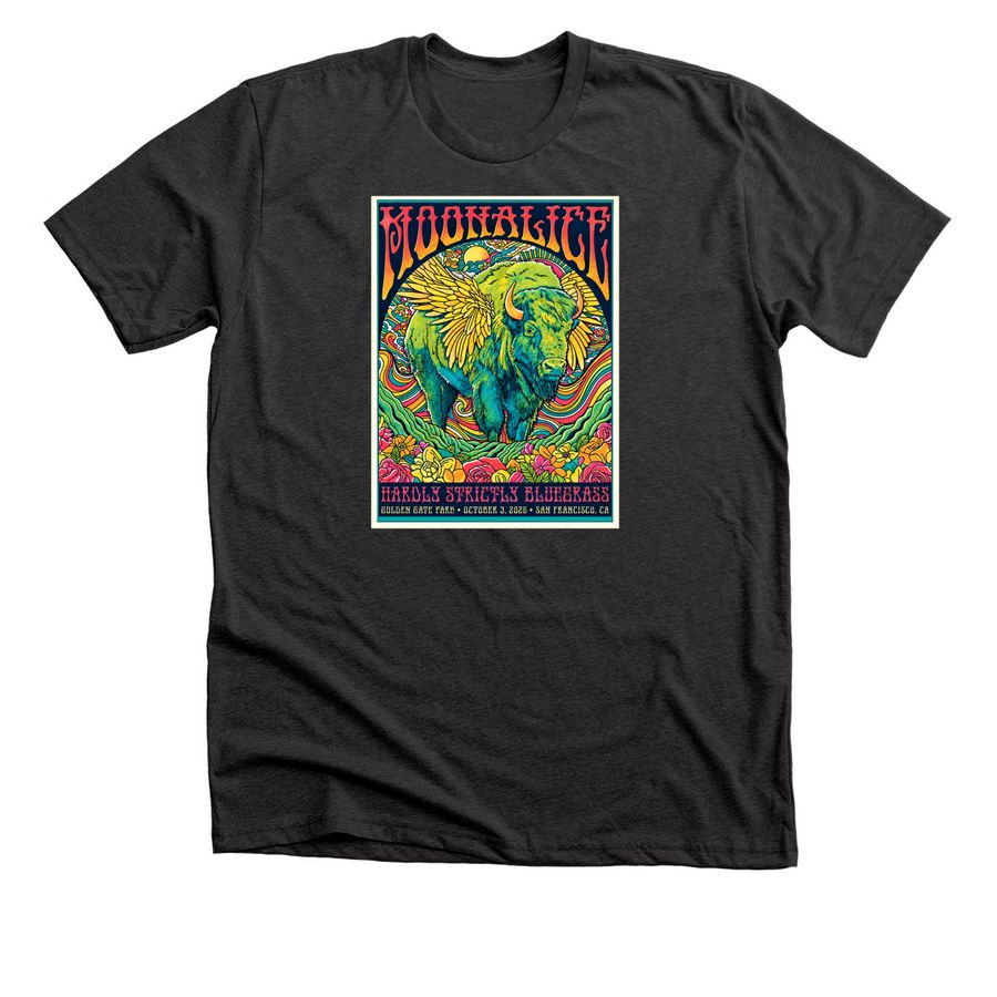 Moonalice San Francisco CA T Shirt, a Dark Grey Heather Premium Unisex Tee