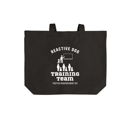 Reactive Dog Training Team Tote, a Deep Black Cotton Canvas Tote Bag