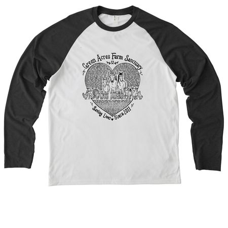 Saving Lives, a Space Black/ Bright White Allmade Eco Triblend Colorblock Raglan Long Sleeve Tee