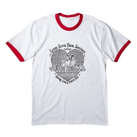 Saving Lives, a White/ Red Cotton Ringer Tee
