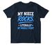 My Niece Rocks, a French Navy Stanley/Stella Unisex Rocker Tee (back-view)