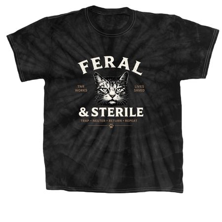 Feral & Sterile, a Black Classic Tie Dye Tee