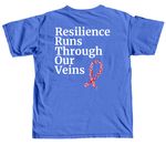 Factor 1 Fighters, a Flo Blue Comfort Colors Unisex Tee (back-view)