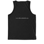 Women's poster tees, a Deep Black Allmade Eco Triblend Tank (back-view)