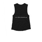 Women's poster tees, a Black Women's Muscle Tank (back-view)