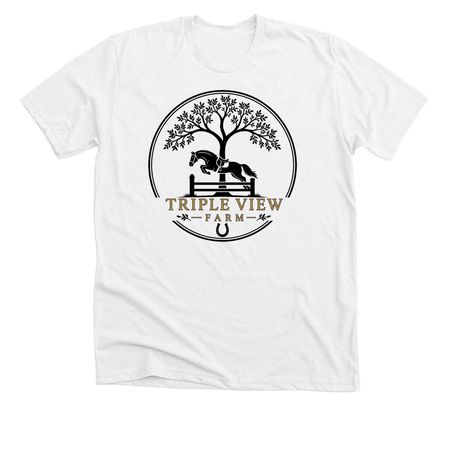 Triple View Farm | Logo Apparel, a Solid White Blend Premium Unisex Tee