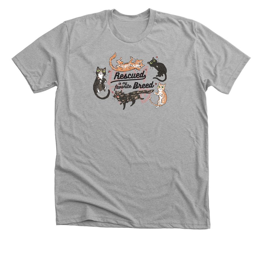 Stray Cat Alliance - Rescued, a Athletic Heather Premium Unisex Tee