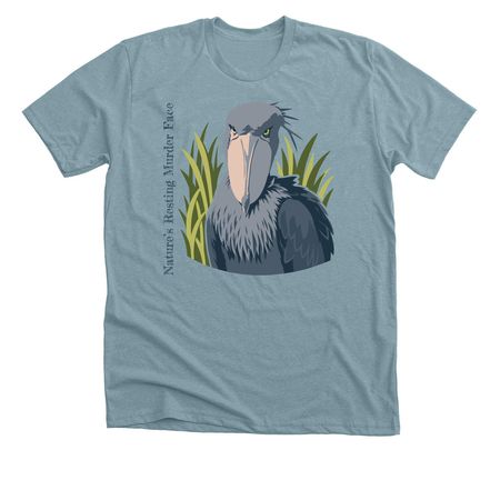 Nature's Resting Murder Face, a Heather Blue Lagoon Premium Unisex Tee