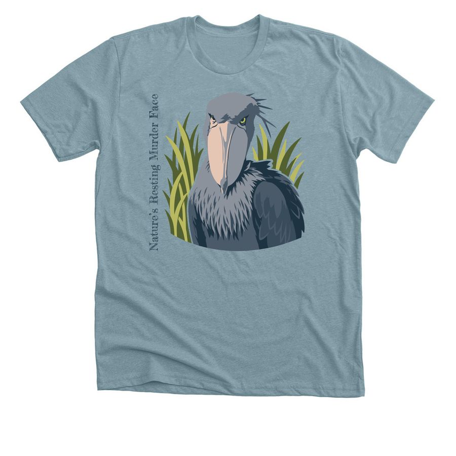 Nature's Resting Murder Face, a Heather Blue Lagoon Premium Unisex Tee