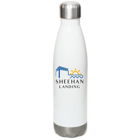 Sheehan Landing Water Bottle, a White Stainless Steel Water Bottle