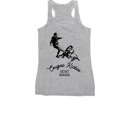 Cougar Kickin Goat Mama, a Athletic Heather Women's Racerback