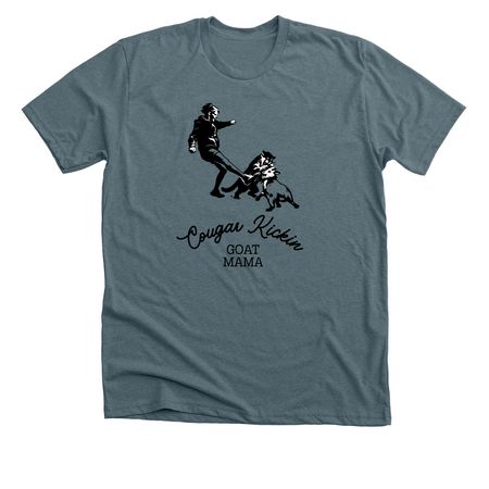 Cougar Kickin Goat Mama, a Heather Slate Premium Unisex Tee