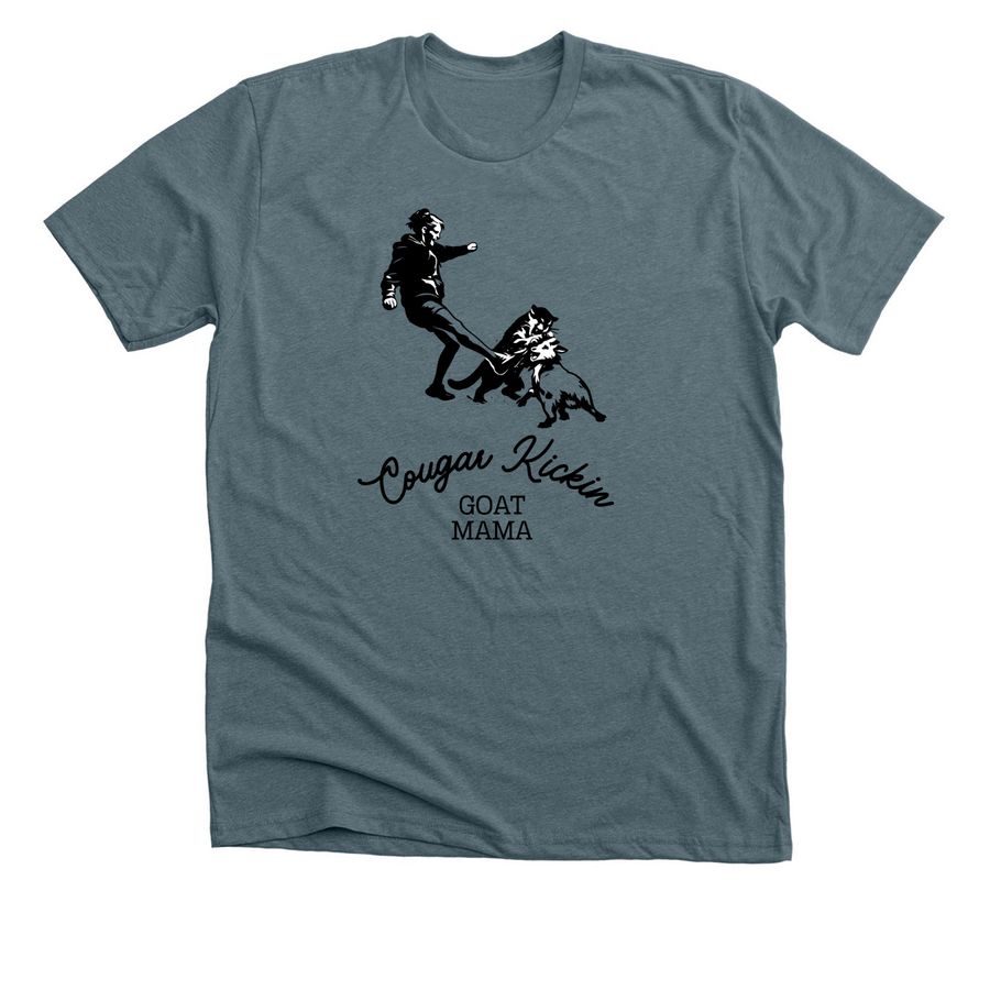Cougar Kickin Goat Mama, a Heather Slate Premium Unisex Tee