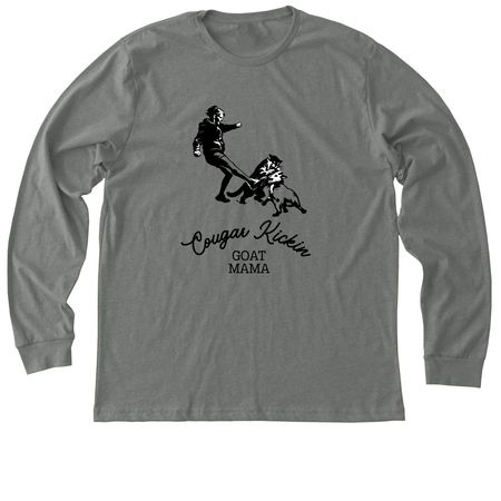 Cougar Kickin Goat Mama, a Deep Heather Premium Long Sleeve Tee
