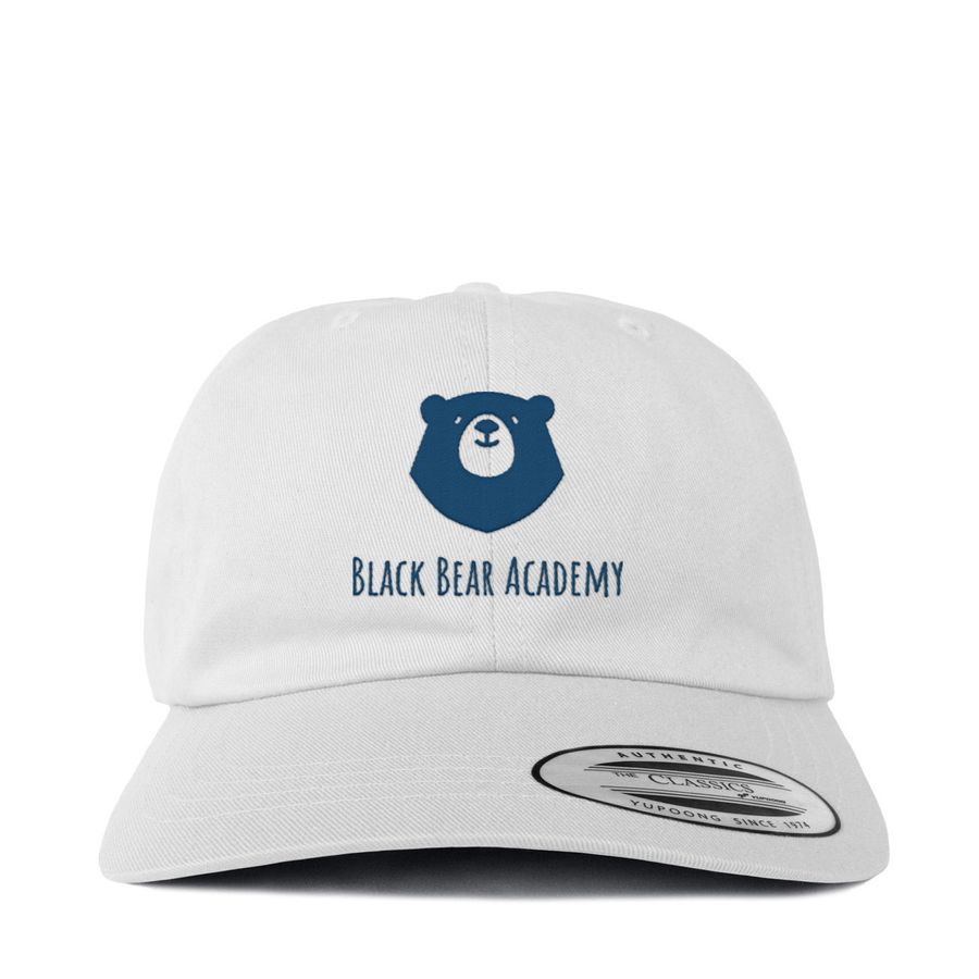 Black Bear Academy Hat, a White Classic Baseball Cap