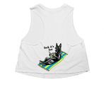 2025 ?F@!k It?s Hot!? DK9 Summer Line ??, a Solid White Blend Women's Cropped Racerback Tank (back-view)