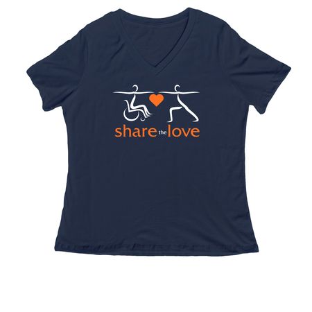 Kiss My Asana 2026, a Navy Women's Relaxed V-Neck Tee