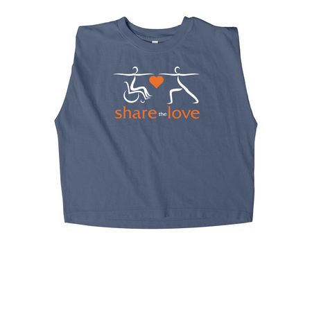 Kiss My Asana 2026, a Faded Navy Women's Heavyweight Garment Dye Muscle Tee