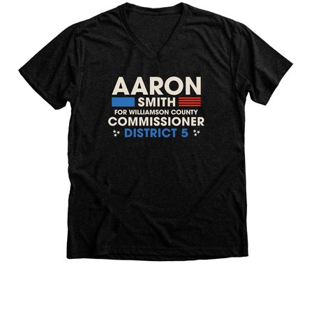 Campaign 1, a Black Heather Premium V-Neck Tee