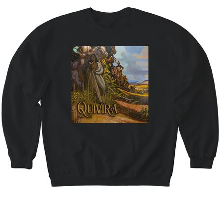 QUIVIRA, a Black Softstyle Crewneck Sweatshirt