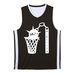 WHITE LOGO JERSEY, a Black/ White Reversible Basketball Jersey