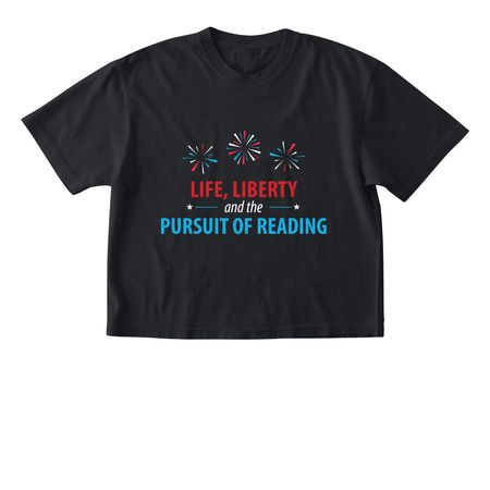 Pursuit of Reading apparel- dark colors, a Black Comfort Colors Boxy Tee