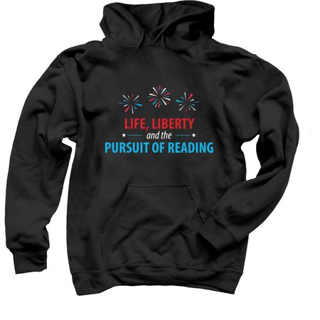 Pursuit of Reading apparel- dark colors, a Black Pullover Hoodie