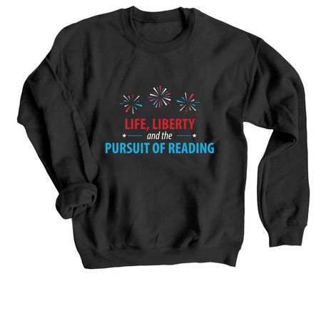 Pursuit of Reading apparel- dark colors, a Black Crewneck Sweatshirt
