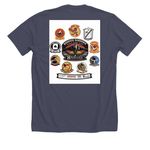 Official Hardier Sundown &nbsp;T Shirt, a Heather Midnight Navy Premium Unisex Tee (back-view)