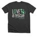 Love a Rescue, a Dark Grey Heather Premium Unisex Tee