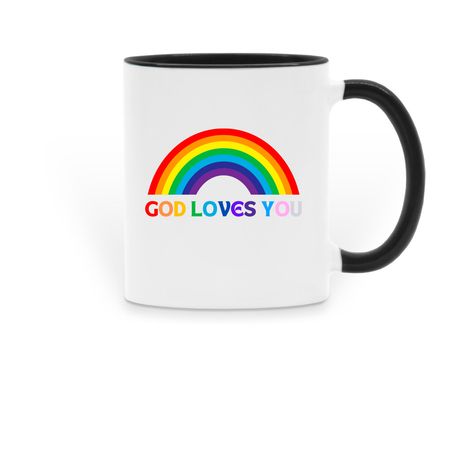 God Loves You Mug, a Black Two-Tone Ceramic Mug