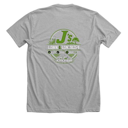 js landscaping, a Athletic Heather Premium Unisex Tee (back-view)