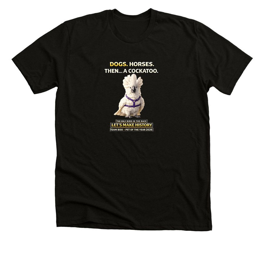 Help Boo Make History!, a Solid Black Blend Premium Unisex Tee