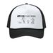 different not less hats, a White/ Deep Black Printed Foam Trucker Hat