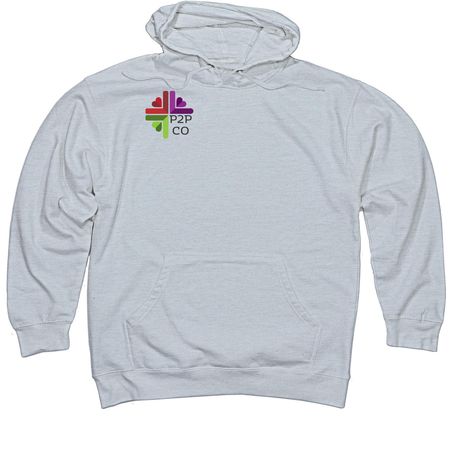 P2P-CO Shirt Small Logo, a Grey Heather Midweight Pullover Hoodie