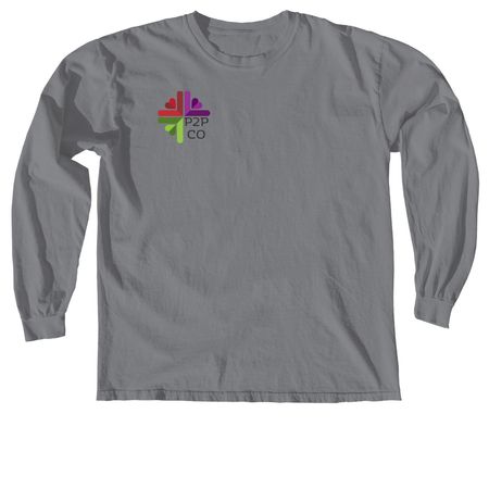 P2P-CO Shirt Small Logo, a Granite Comfort Colors Long Sleeve Tee