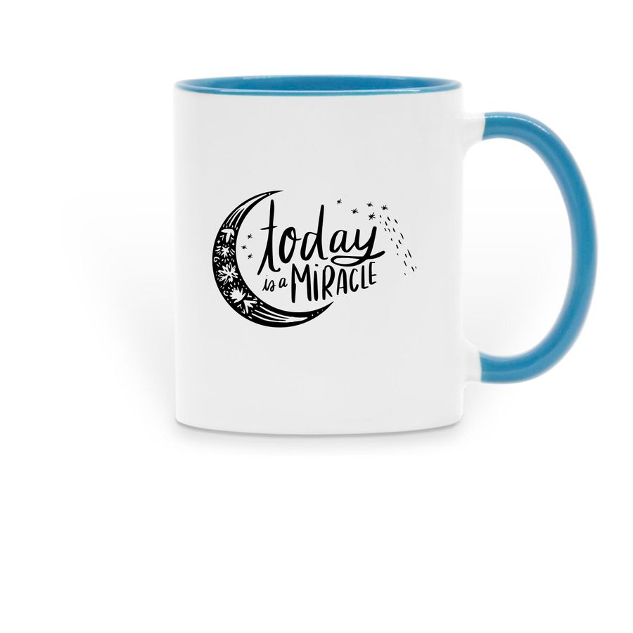 Today Is A Miracle Mug!, a Light Blue Two-Tone Ceramic Mug
