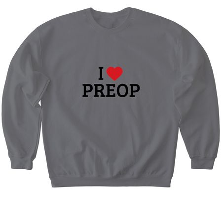 I Heart Preop, a Charcoal Softstyle Crewneck Sweatshirt