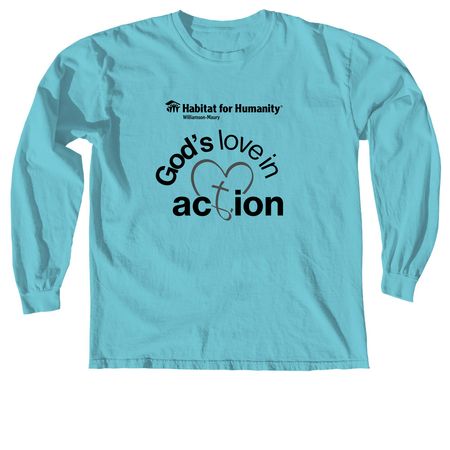 God's Love in Action - Colorful, a Lagoon Comfort Colors Long Sleeve Tee