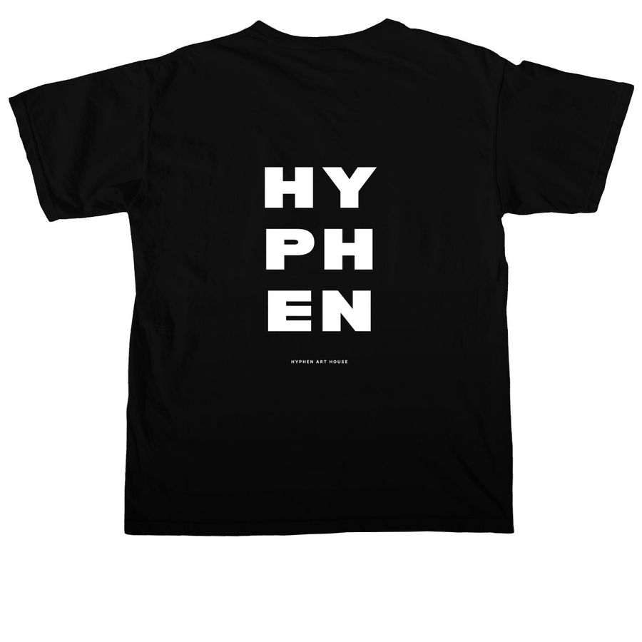 HYPHEN ART HOUSE, a Black Comfort Colors Unisex Tee (back-view)
