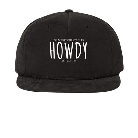 Gracewood Stables Hat, a Black Printed Umpqua Snapback Cap