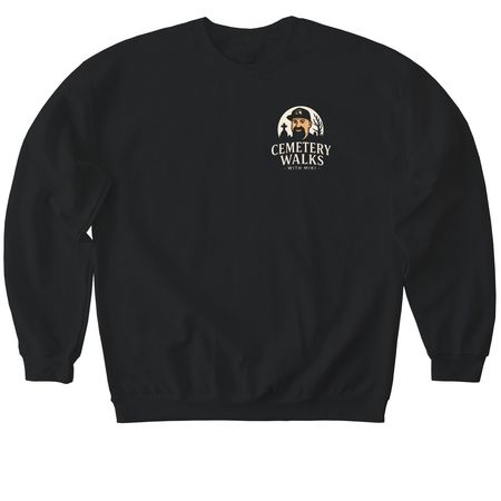 Cemetery Walks with Miki, a Black Softstyle Crewneck Sweatshirt