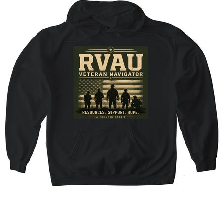RVAU Veteran Navigator Support Campaign, a Black Gildan Softstyle Pullover Hoodie