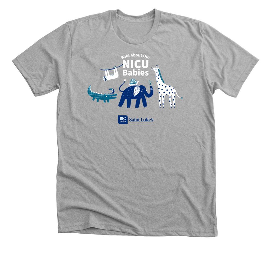 Saint Luke's NICU, a Athletic Heather Premium Unisex Tee