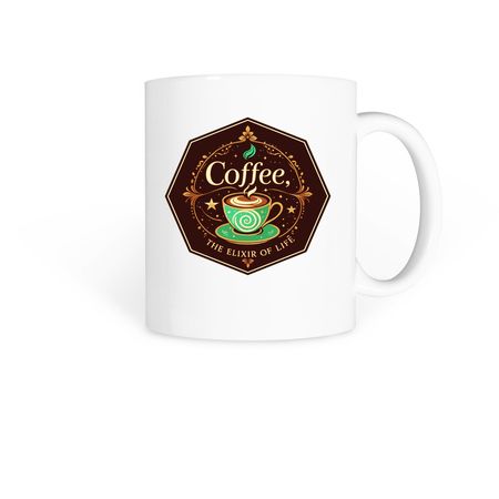 Coffee The Elixir Of Life, a White Coffee Mug