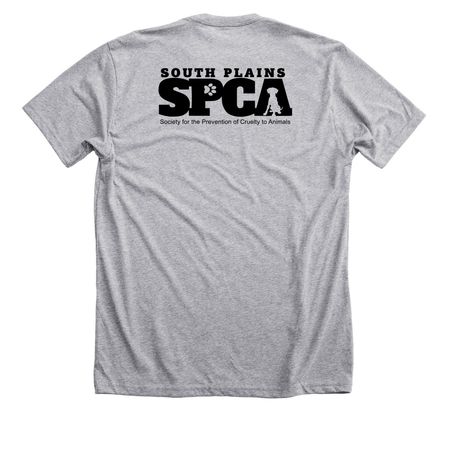 South Plains SPCA Shirt Fundraiser, a Athletic Heather Premium Unisex Tee (back-view)