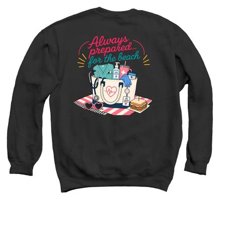 Beach Ready&nbsp;, a Black Crewneck Sweatshirt