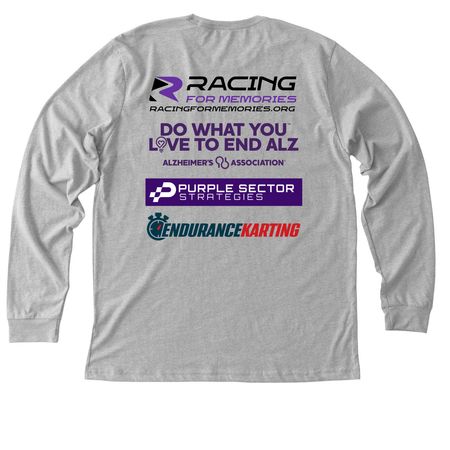 End Alzheimer's Motorsports, a Athletic Heather Premium Long Sleeve Tee (back-view)