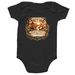 Baby Onesie, a Black Infant Onesie (back-view)