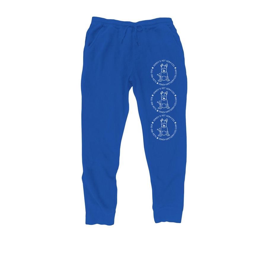 Comfy Bottoms White Print (2/2), a Royal Midweight Fleece Joggers